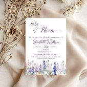 ベビーイン開花ルカラフルピン花ベビーシャワー 招待状