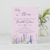 ベビーイン開花ルカラフルピン花ベビーシャワー 招待状 (スタンド正面)