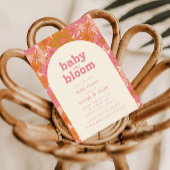 ベビーイン開花レトロピンクフローラアーチ | 招待状