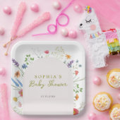 ベビーイン開花ワイルドフラワーアーチ ペーパープレート (パーティー)