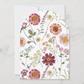 ベビーイン開花ワイルドフラワーウォーターカラーアーチ 招待状 (裏面)