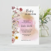 ベビーイン開花ワイルドフラワーウォーター色 招待状 (スタンド正面)