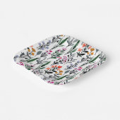 ベビーイン開花ワイルドフラワーガーデンベビーシャワー ペーパープレート (傾斜あり)