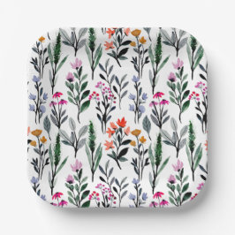 ベビーイン開花ワイルドフラワーガーデンベビーシャワー ペーパープレート