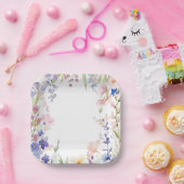 ベビーイン開花ワイルドフラワーガーデンベビーシャワー ペーパープレート (パーティー)