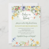 ベビーイン開花ワイルドフラワーガーデンベビーシャワー 招待状 (正面)