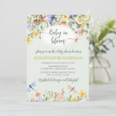 ベビーイン開花ワイルドフラワーガーデンベビーシャワー 招待状 (スタンド正面)