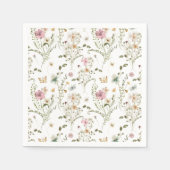 ベビーイン開花ワイルドフラワーガールベビーシャワー スタンダードカクテルナプキン (正面)