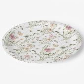 ベビーイン開花ワイルドフラワーガールベビーシャワー ペーパープレート (アングル)