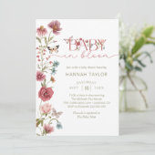 ベビーイン開花ワイルドフラワーガールベビーシャワー 招待状 (スタンド正面)