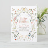 ベビーイン開花ワイルドフラワーガールベビーシャワー 招待状 (スタンド正面)