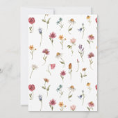 ベビーイン開花ワイルドフラワーガールベビーシャワー 招待状 (裏面)