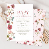 ベビーイン開花ワイルドフラワーガールベビーシャワー 招待状
