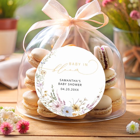 ベビーイン開花ワイルドフラワーキュートベビーシャワー ラウンドシール
