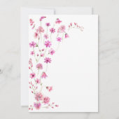 ベビーイン開花ワイルドフラワースクリプトベビーガールシャワー 招待状 (裏面)