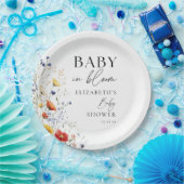 ベビーイン開花ワイルドフラワーズフローラベビーシャワー ペーパープレート (パーティー)