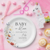 ベビーイン開花ワイルドフラワーズフローラベビーシャワー ペーパープレート (パーティー)