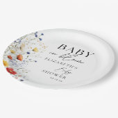 ベビーイン開花ワイルドフラワーズフローラベビーシャワー ペーパープレート (アングル)