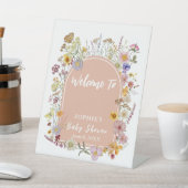 ベビーイン開花ワイルドフラワーダスティピンクウェルカム 台座サイン (インサイチュ)