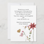 ベビーイン開花ワイルドフラワーダスティピンク サンキューカード (裏面)