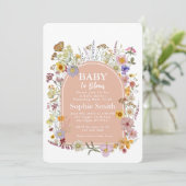 ベビーイン開花ワイルドフラワーダスティピンク 招待状 (スタンド正面)