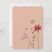 ベビーイン開花ワイルドフラワーダスティピンク 招待状 (裏面)