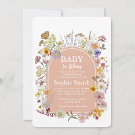ベビーイン開花ワイルドフラワーダスティピンク 招待状
