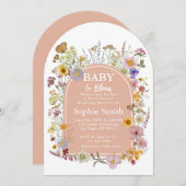 ベビーイン開花ワイルドフラワーダスティピンク 招待状 (正面/裏面)