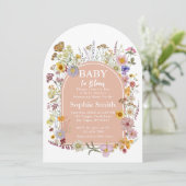 ベビーイン開花ワイルドフラワーダスティピンク 招待状 (スタンド正面)
