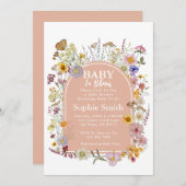 ベビーイン開花ワイルドフラワーダスティピンク 招待状 (正面/裏面)