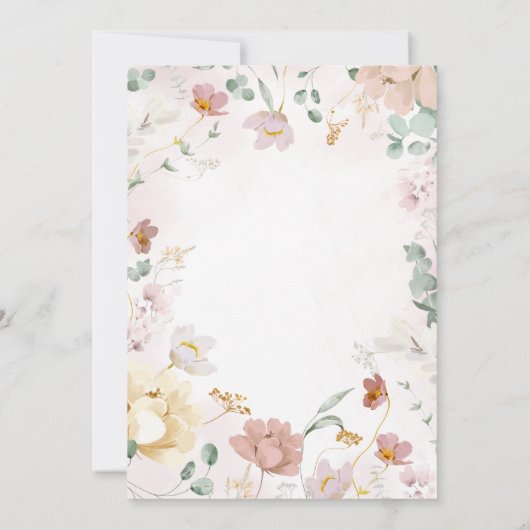 ベビーイン開花ワイルドフラワーツインズベビーシャワー 招待状 (裏面)