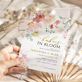ベビーイン開花ワイルドフラワーツインズベビーシャワー 招待状