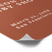 ベビーイン開花ワイルドフラワーテラコッタシャワーウェルカム ポスター (角)