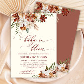 ベビーイン開花ワイルドフラワーテラコッタベビーシャワー 招待状