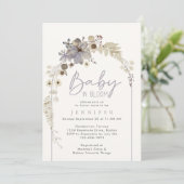 ベビーイン開花ワイルドフラワーフローラアーチ赤ちゃんシャワー 招待状 (スタンド正面)