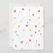 ベビーイン開花ワイルドフラワーベビーガール赤ちゃんシャワー 招待状 (裏面)