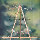 ベビーイン開花ワイルドフラワーベビーシャワーウェルカム アクリルサイン (ニュートラル)