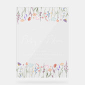 ベビーイン開花ワイルドフラワーベビーシャワーウェルカム アクリルサイン (正面)