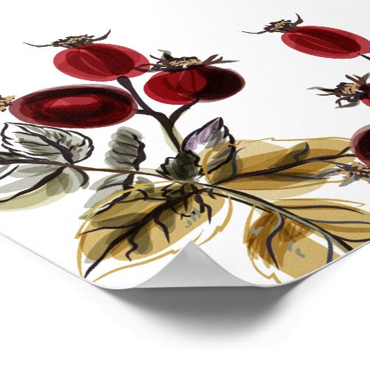 ベビーイン開花ワイルドフラワーベビーシャワーウェルカム ポスター (角)