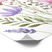 ベビーイン開花ワイルドフラワーベビーシャワーウェルカム ポスター (角)