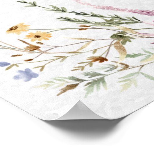 ベビーイン開花ワイルドフラワーベビーシャワーウェルカム ポスター (角)