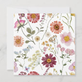 ベビーイン開花ワイルドフラワーベビーシャワー招待状 (裏面)