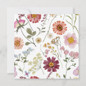 ベビーイン開花ワイルドフラワーベビーシャワー招待状 (裏面)