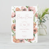 ベビーイン開花ワイルドフラワーベビーシャワー招待状 招待状 (スタンド正面)