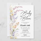ベビーイン開花ワイルドフラワーベビーシャワー招待状 招待状 (正面)