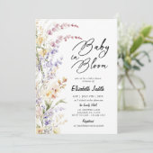 ベビーイン開花ワイルドフラワーベビーシャワー招待状 招待状 (スタンド正面)