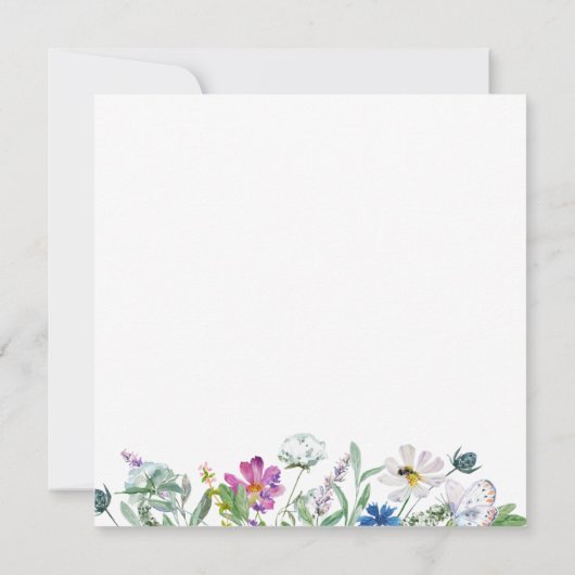 ベビーイン開花ワイルドフラワーベビーシャワー招待状 招待状 (裏面)