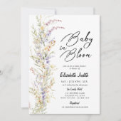 ベビーイン開花ワイルドフラワーベビーシャワー招待状 招待状 (正面)