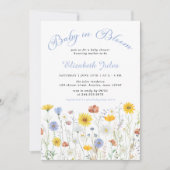 ベビーイン開花ワイルドフラワーベビーシャワー招待状 招待状 (正面)