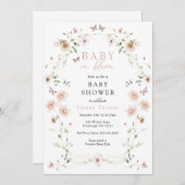 ベビーイン開花ワイルドフラワーベビーシャワー招待状 招待状